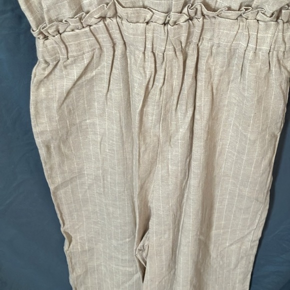 Romeo+Juliet Couture: Ivory/Tan Jumpsuit- adjustable straps, pockets, wide leg-M - Picture 15 of 16